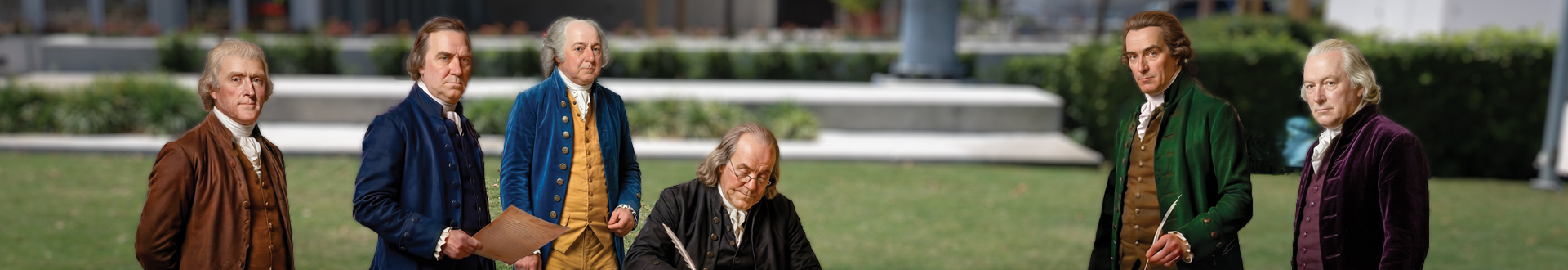Founding Fathers signing Declaration of Independence