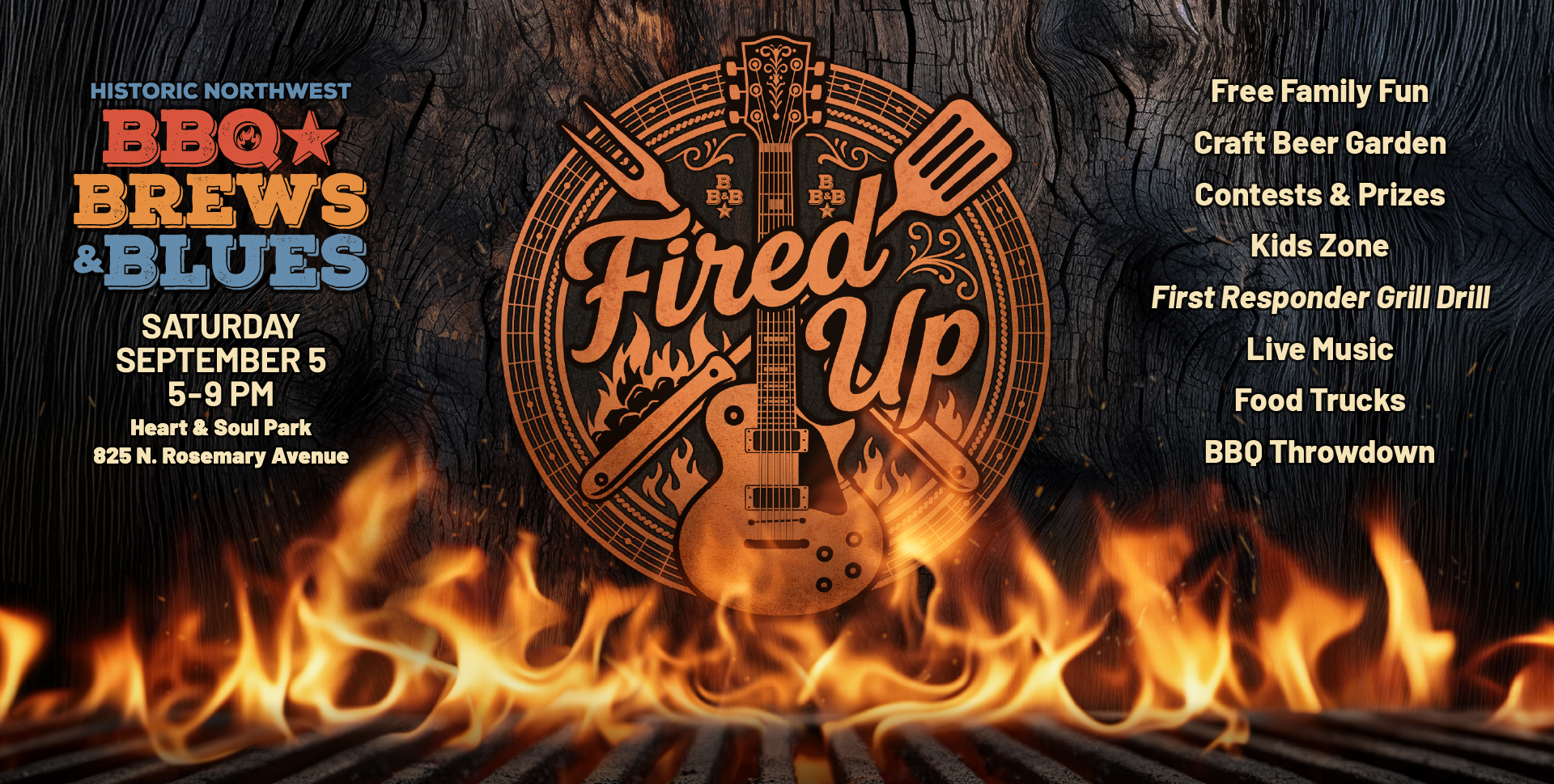 BBQ Brews & Blues, Saturday, September 5 at Heart & Soul Park, West Palm Beach, FL