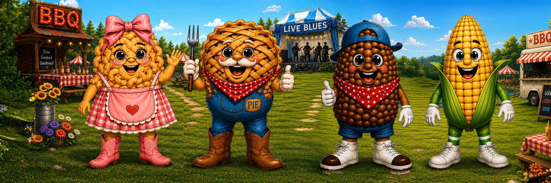 Food Characters for BBQ Brews & Blues Kids Area