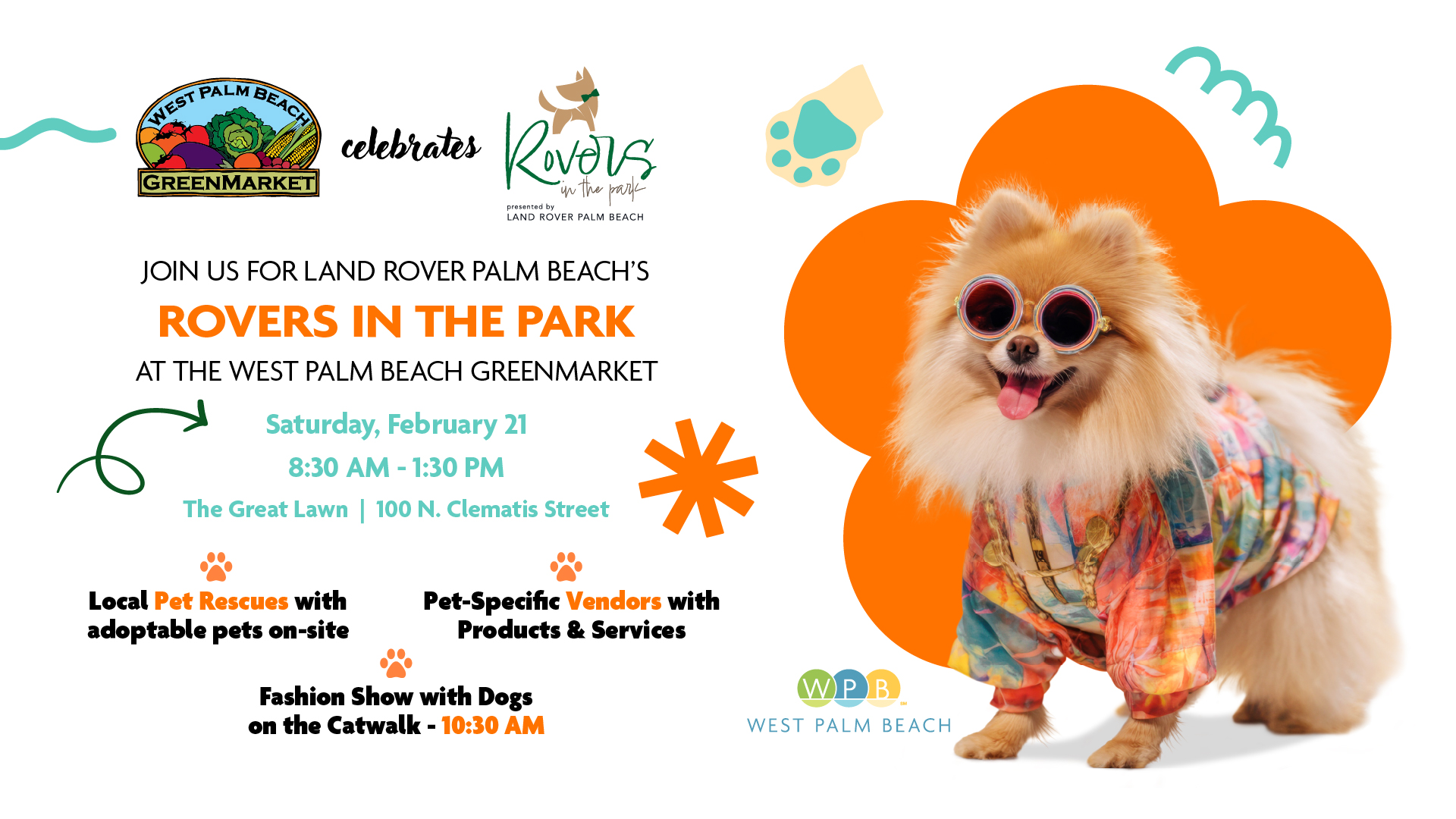 WPB GreenMarket celebrates Rovers in the Park, Saturday, February 21, 8:30 a.m.-1:30 p.m. on the Great Lawn