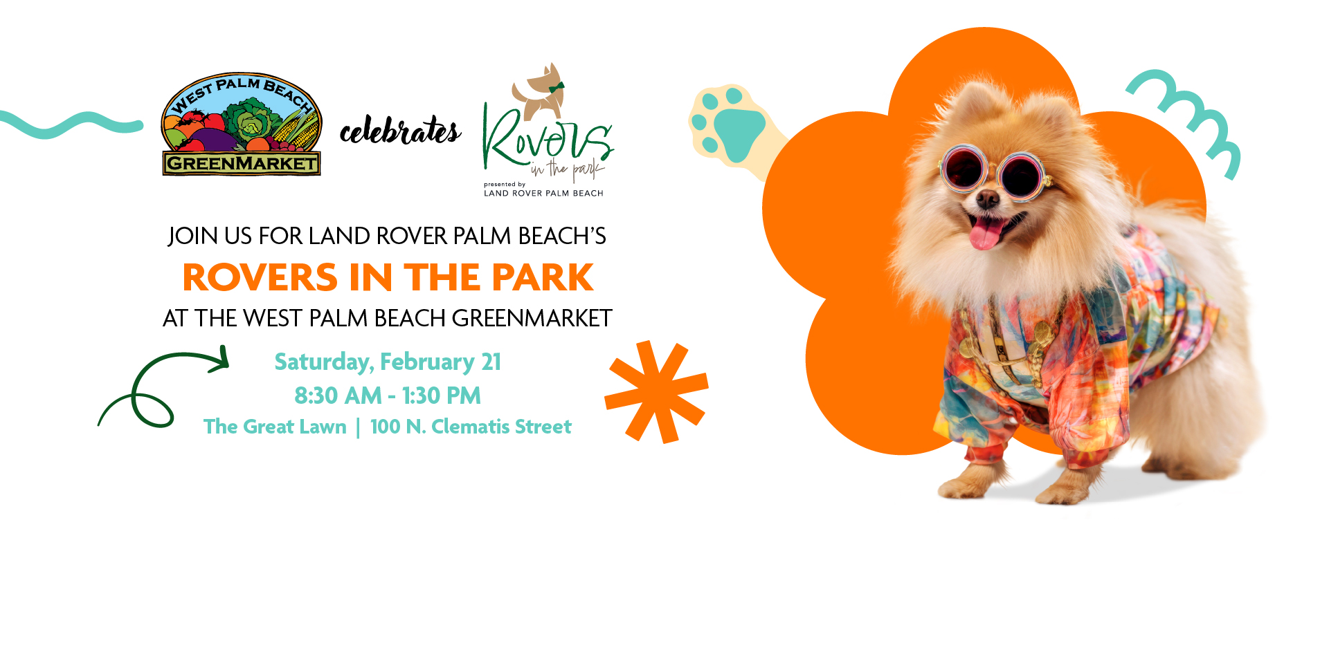 WPB GreenMarket celebrates Rovers in the Park, Saturday, February 21, 8:30 a.m. - 1:30 p.m. on the Great Lawn