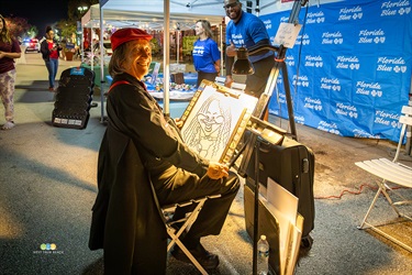 An artist at the easel