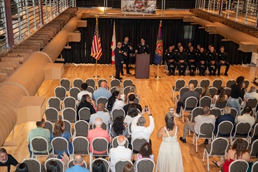 aerial shot of graduation ceremony