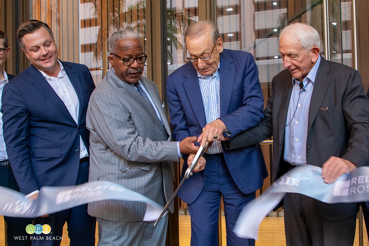 Ribbon Cut Jordan Rathlev, Mayor Keith A. James, Stephen M. Ross CEO, Chairman of Related Ross, and Ken Himmel