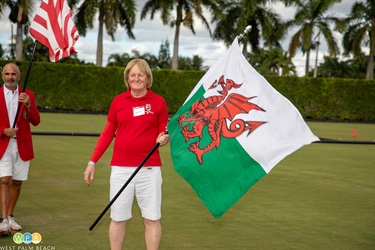 Team Wales - man holding flag