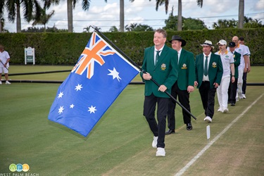 Team Australia marching into the opening - 7 people