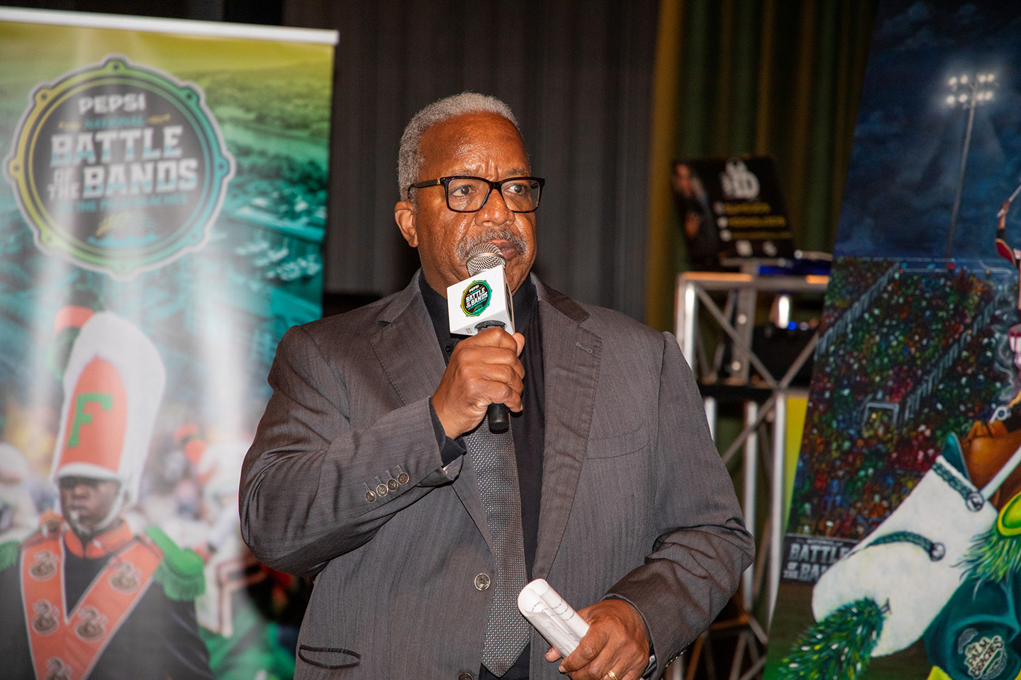 Mayor Keith A. James addresses VIPs at Battle of the Bands reception