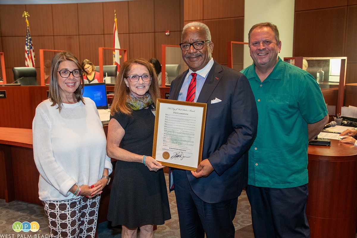 Parks & Recreation Month, Angela Poco, Leah Rockwell, Mayor Keith A. James and Todd Snyder