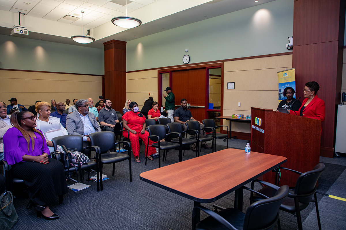 Eager to learn the RFP process, class members listen to Pamela Toussaint.