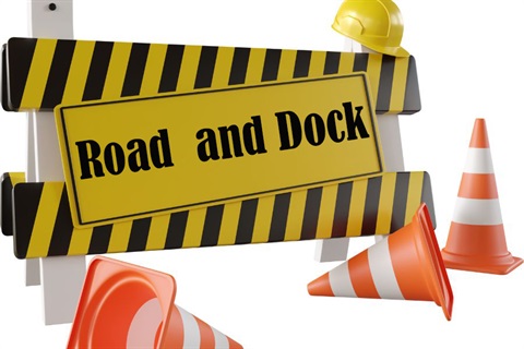 road and dock sign