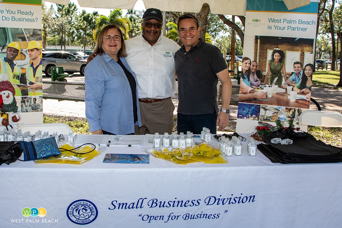 Sandy Hammerstein, Mayor Keith A. James and Alejandro Quintero at Greenacres Fiesta